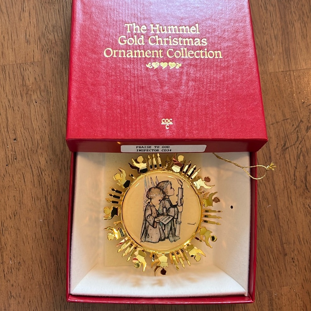 Hummel Gold Christmas Ornament Praise to God